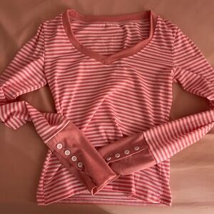 Striped Pink Long Sleeve Top